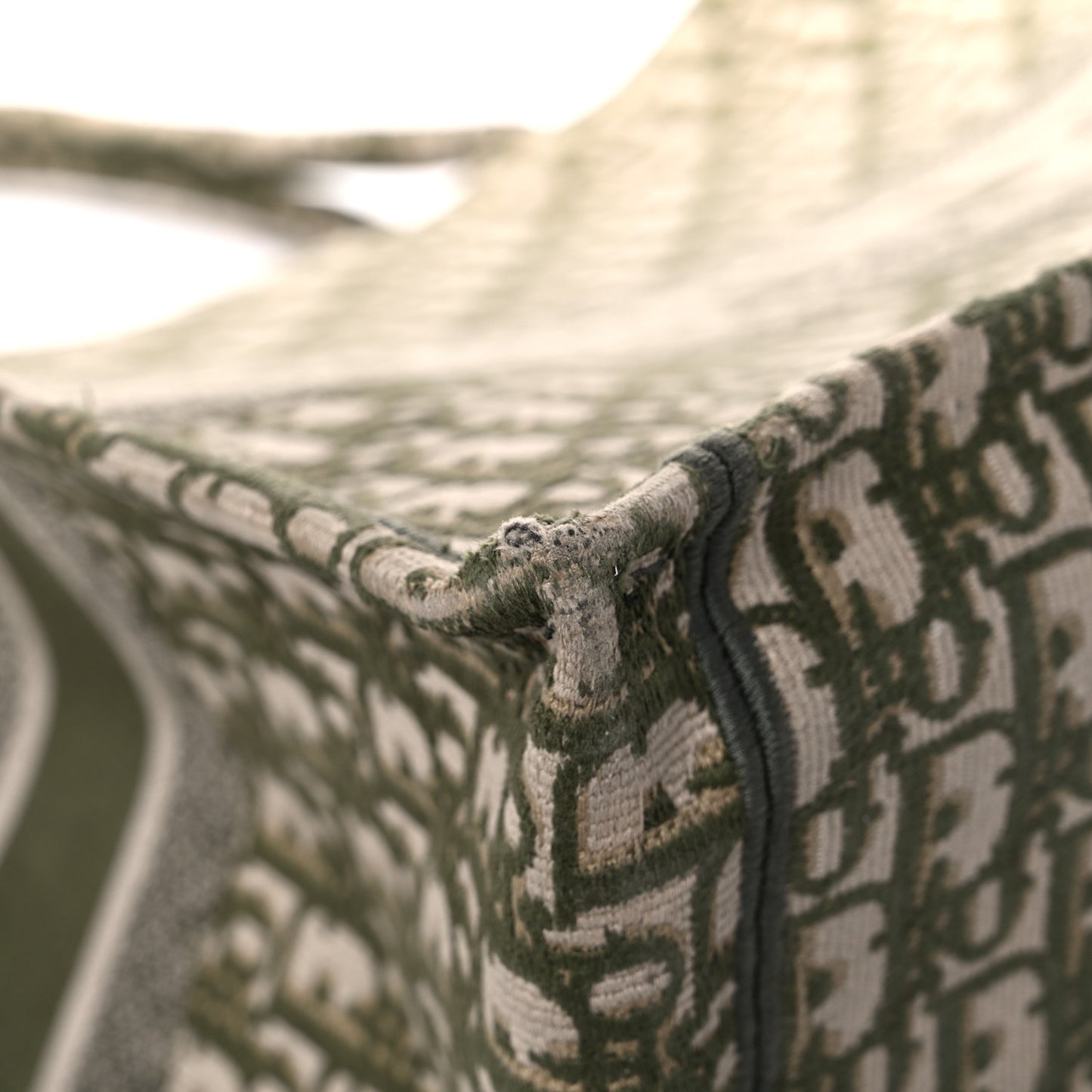 Oblique Large Book Tote Vert Multicolor