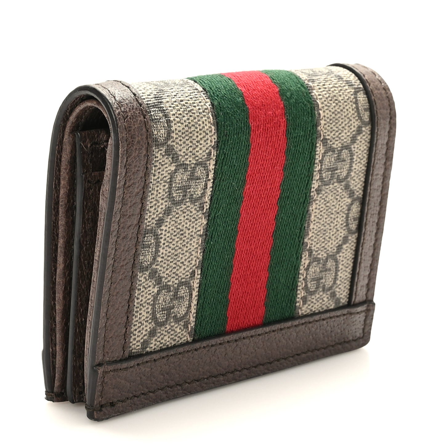 GG Supreme Monogram Web Ophidia Card Case Beige New Acero