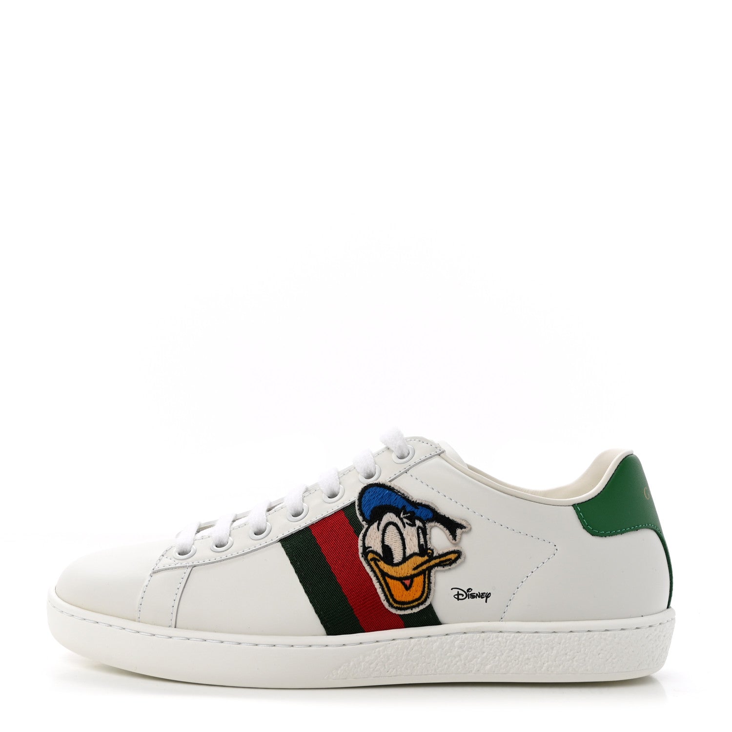 Gucci X DISNEY Calfskin Miro Soft Web Donald Duck Womens Ace Sneakers 36 White New Shamarock 1 of 17