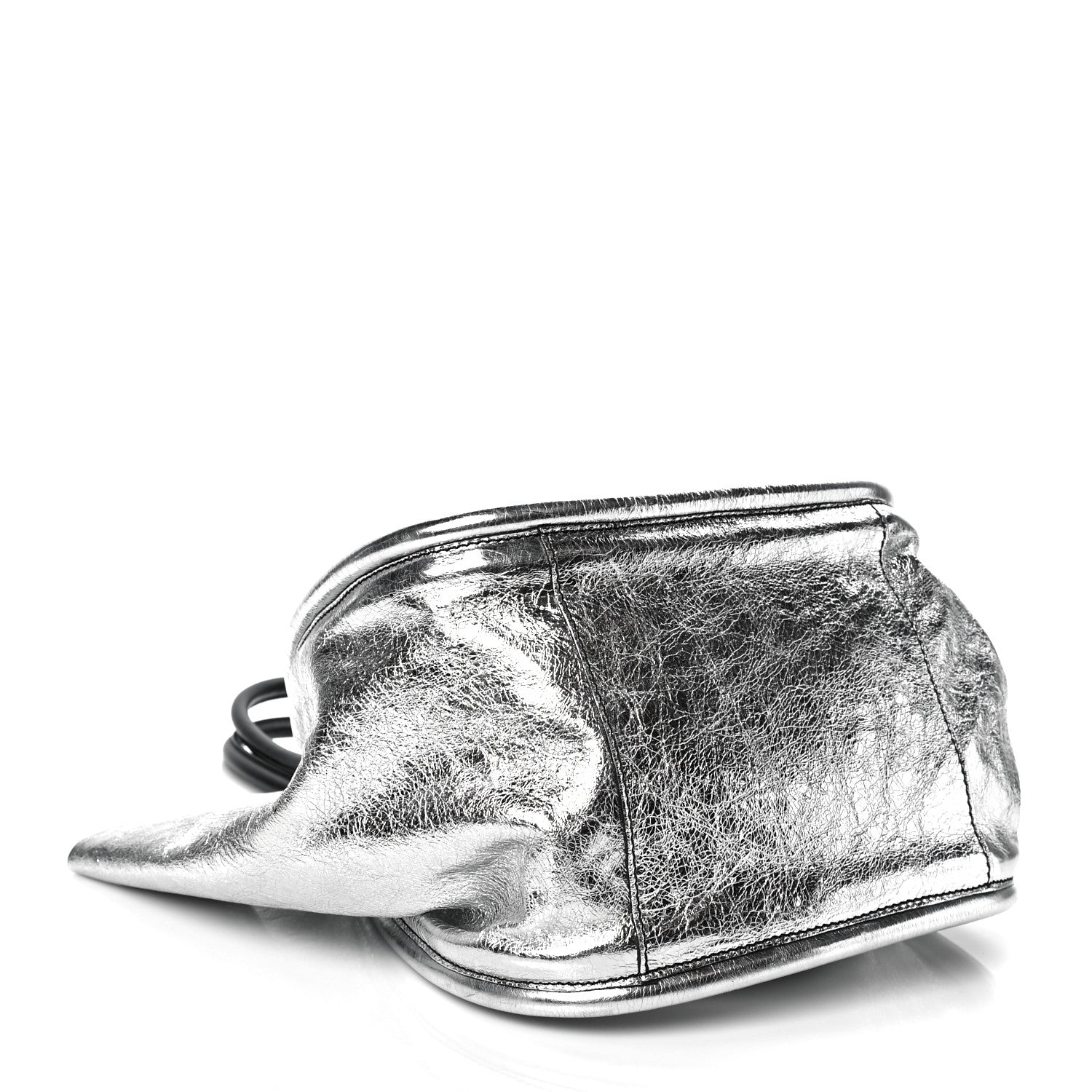Proenza Schouler Metallic Calfskin Large Ruched Tote Silver 4 of 10