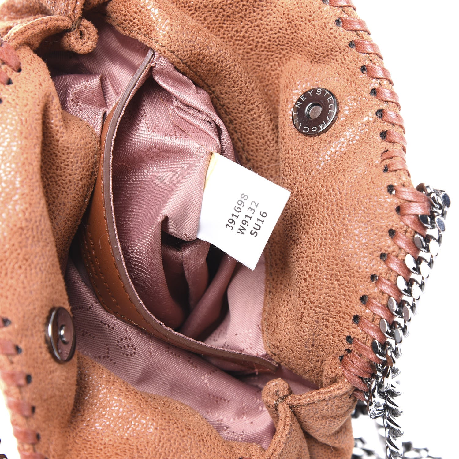 Stella McCartney Shaggy Deer Tiny Falabella Fold Over Cognac 7 of 10