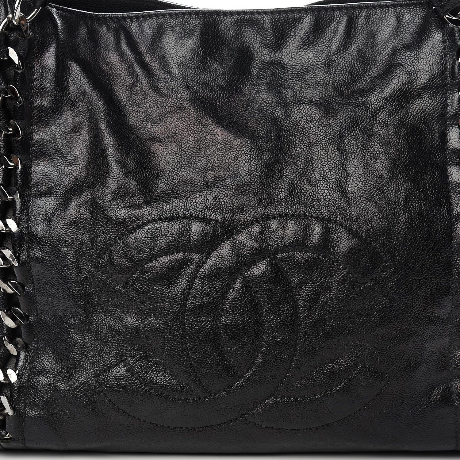 Chanel Glazed Caviar Modern Chain Tote Black 8 of 14