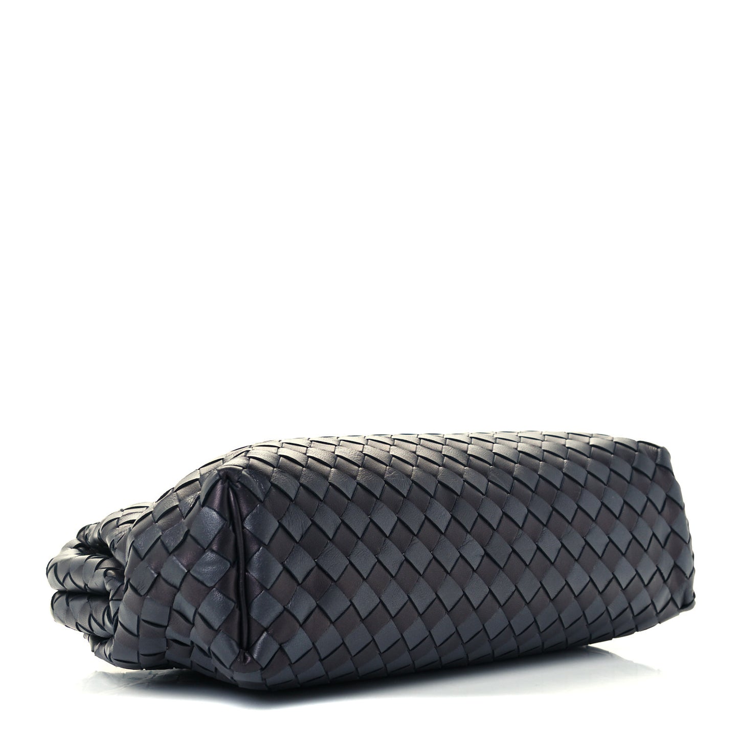 Metallic Nappa Intrecciato The Lauren 1980 Clutch Quetsche Antique Silver