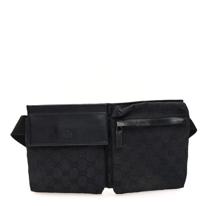 Gucci GG Monogram Double Pocket Belt Bag Black 1 of 11