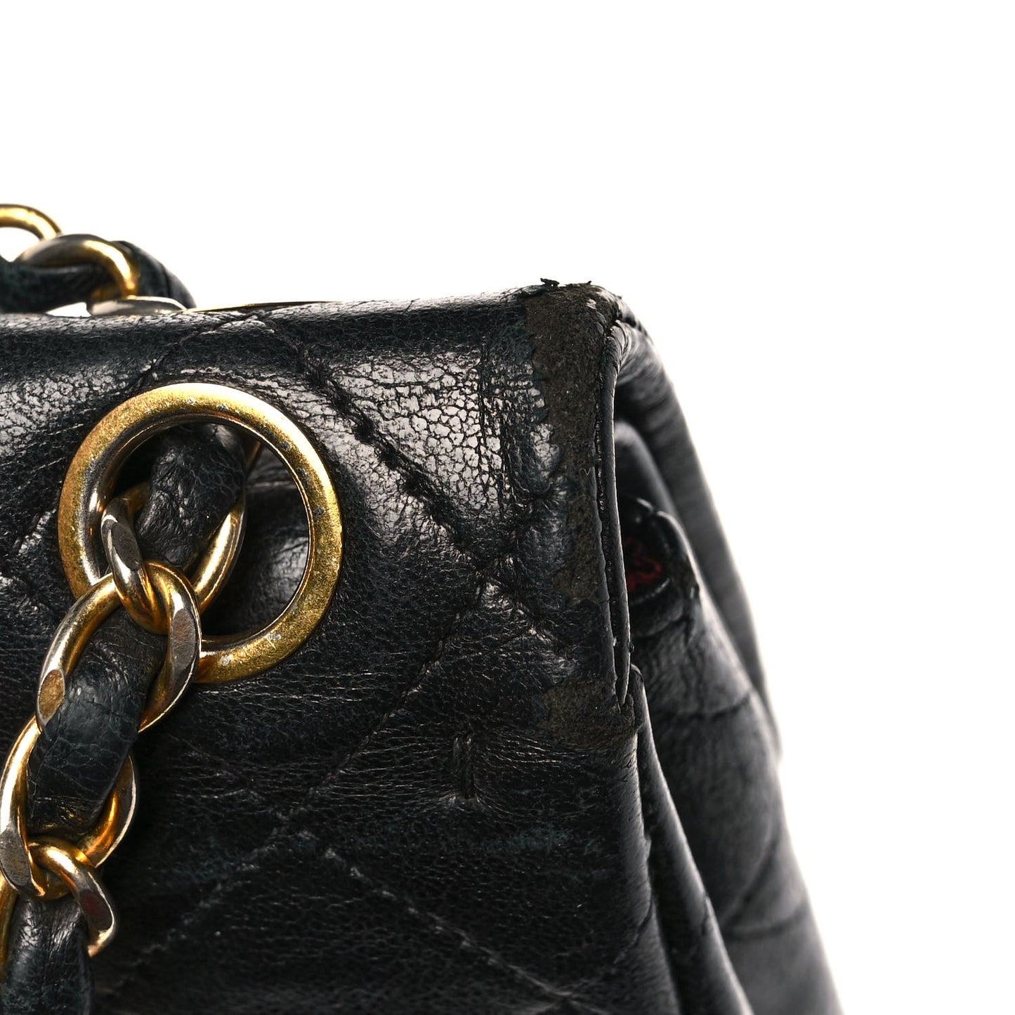Lambskin Quilted Medium Double Flap Black