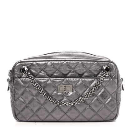 Chanel Metallic Aged Calfskin Quilted Medium Reissue Camera Case Dark Silver 1 of 9