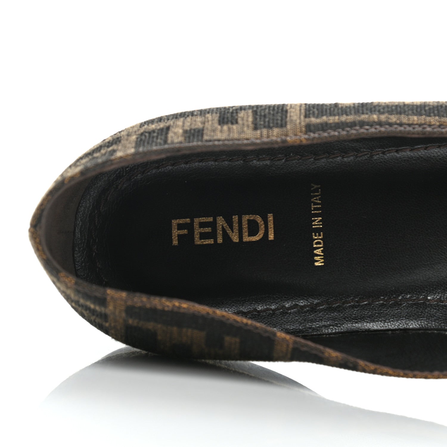 Fendi Jacquard Zucca Ballerina Flats 38 Tobacco Moro 6 of 7