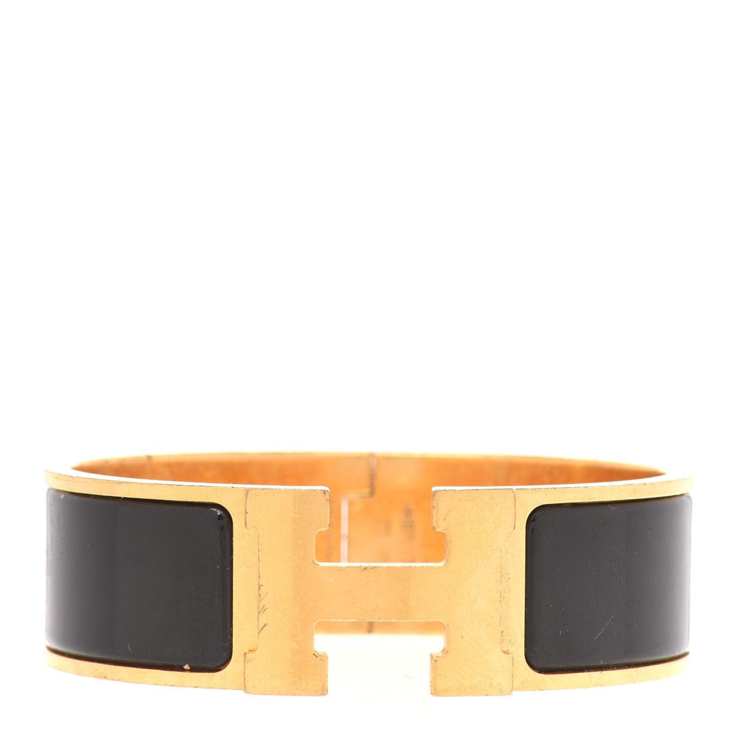 Hermes Enamel Wide Clic Clac H Bracelet PM Black 1 of 8