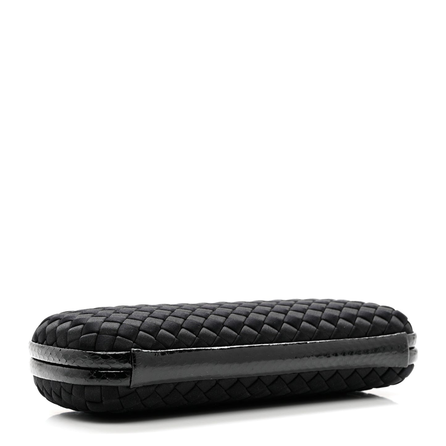 Satin Ayers Intreccio Impero Stretch Knot Clutch Black
