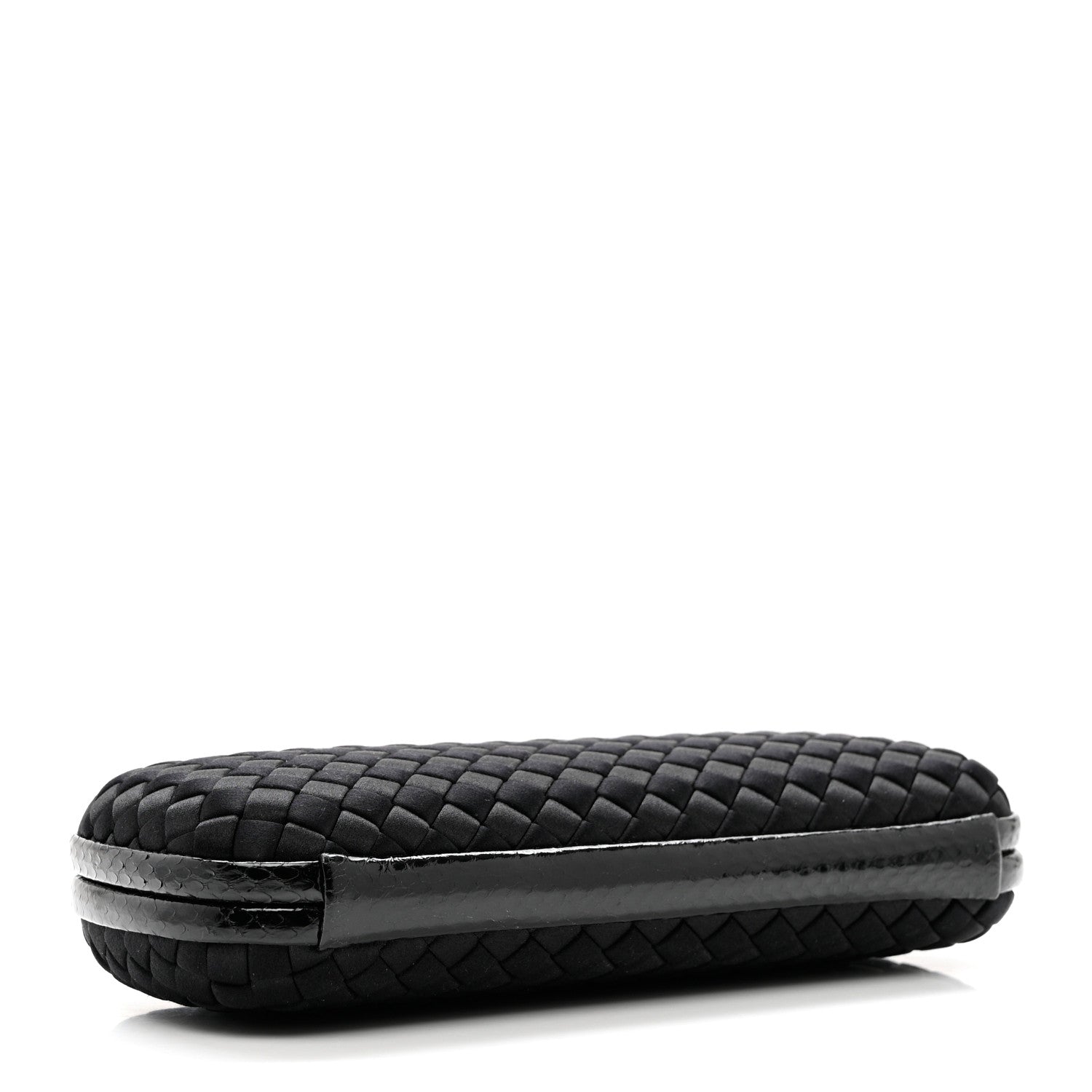 Bottega Veneta Satin Ayers Intreccio Impero Stretch Knot Clutch Black 5 of 7