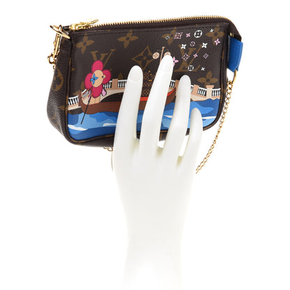 Louis Vuitton Monogram 2019 Christmas Animation Mini Venice Pochette Accessories Blue 2 of 8
