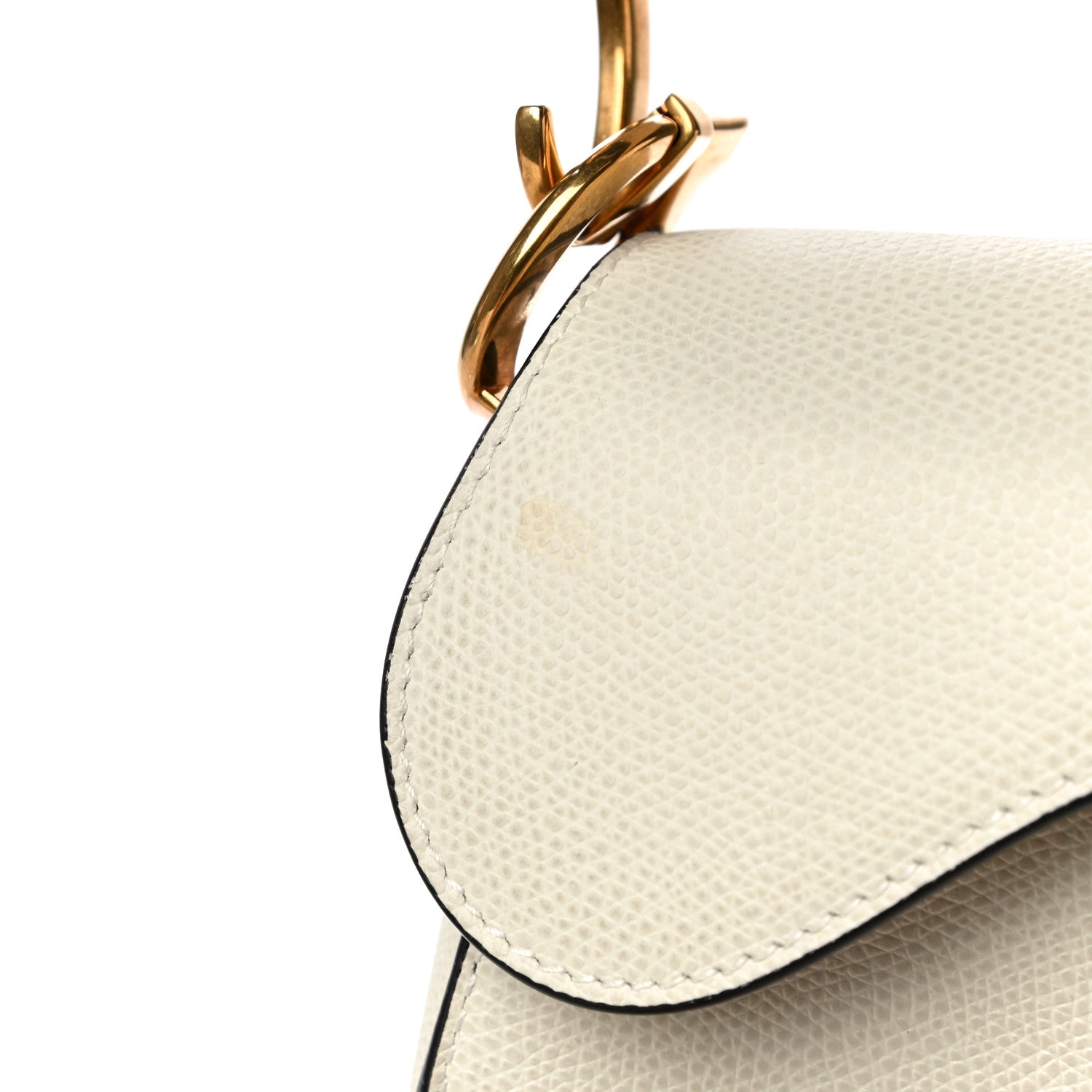 Christian Dior Grained Calfskin Saddle Bag White 16 of 16