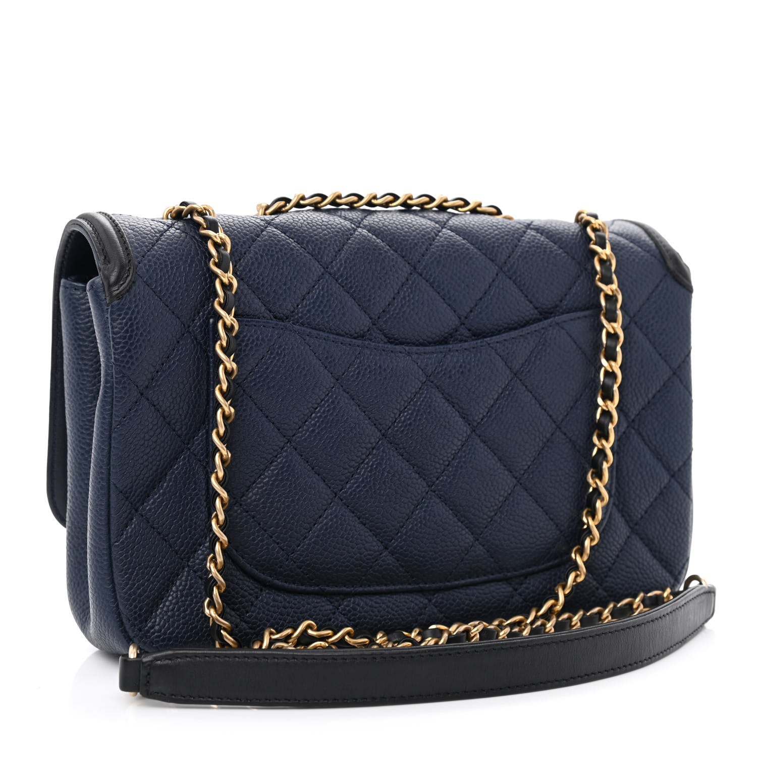 Chanel Caviar Quilted Small CC Filigree Flap Navy Black 3 of 10