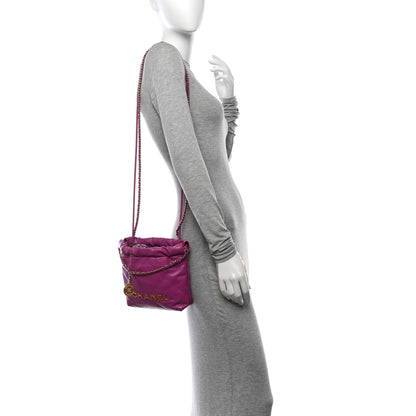 Chanel Shiny Calfskin Quilted Mini Chanel 22 Purple 2 of 11