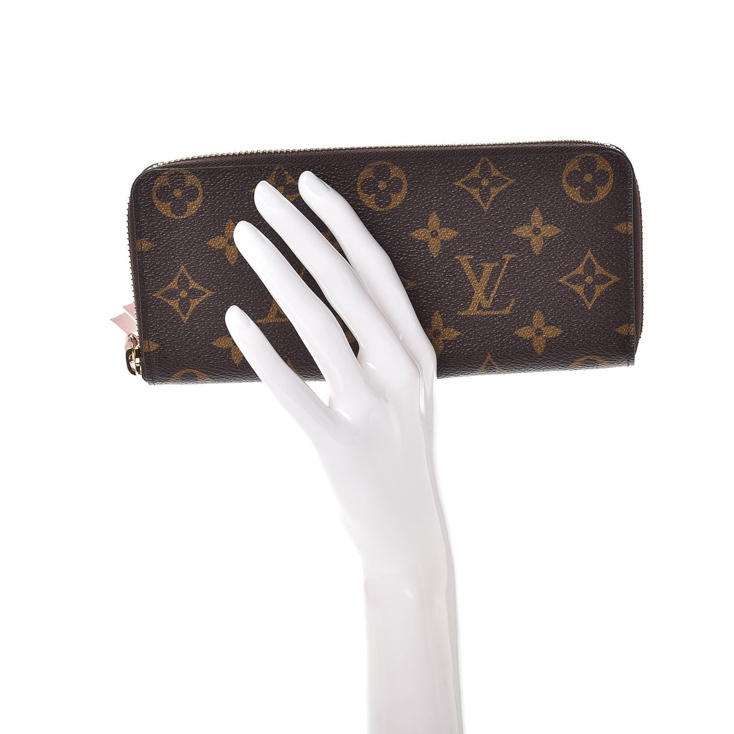 Monogram Clemence Wallet Rose Ballerine