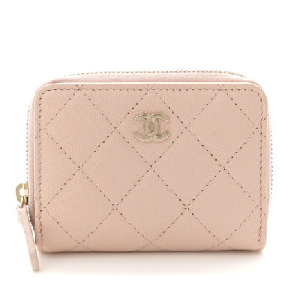 Chanel Caviar Quilted Compact Zipped Wallet Beige 1 of 9
