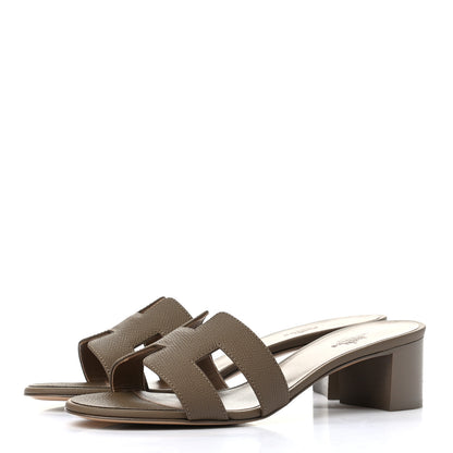 Hermes Epsom Oasis Sandals 37 Etoupe 3 of 9