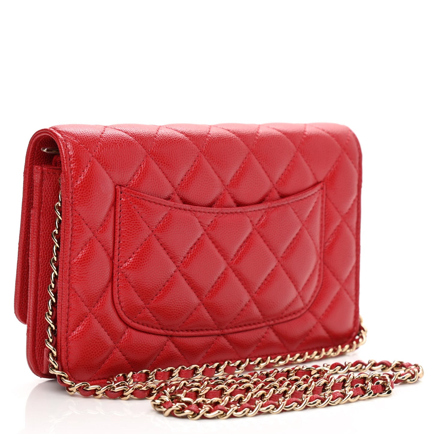 Caviar Quilted Wallet On Chain WOC Red