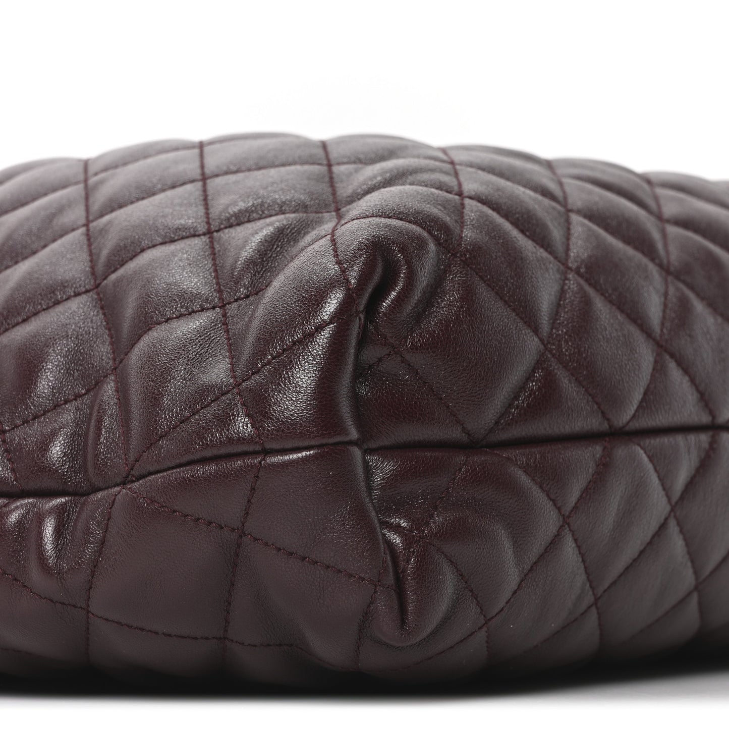 Lambskin Quilted Maxi Icare Shopping Tote  Rouge Cabernet