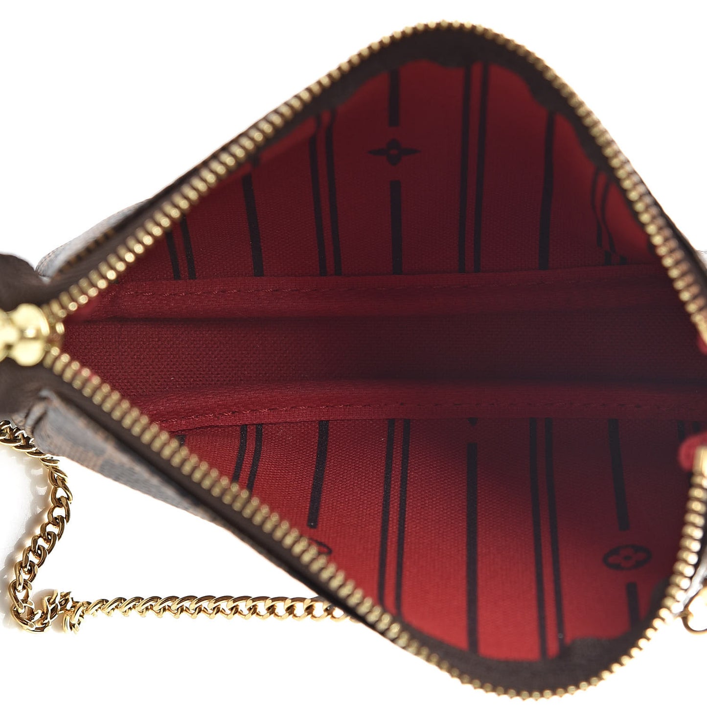 Damier Ebene Complice Trunks and Bags Mini Pochette Accessories Red