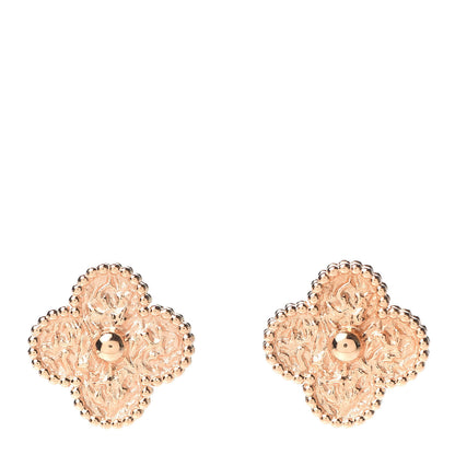 Van Cleef & Arpels 18K Rose Gold Vintage Alhambra Earrings 1 of 7