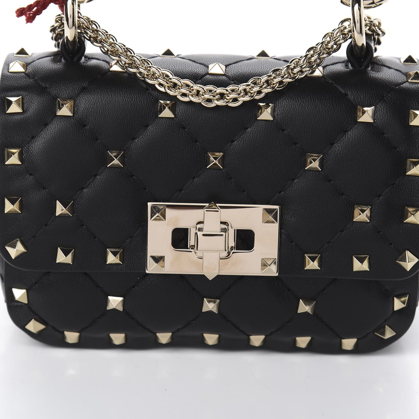 Nappa Micro Rockstud Spike Shoulder Bag Black