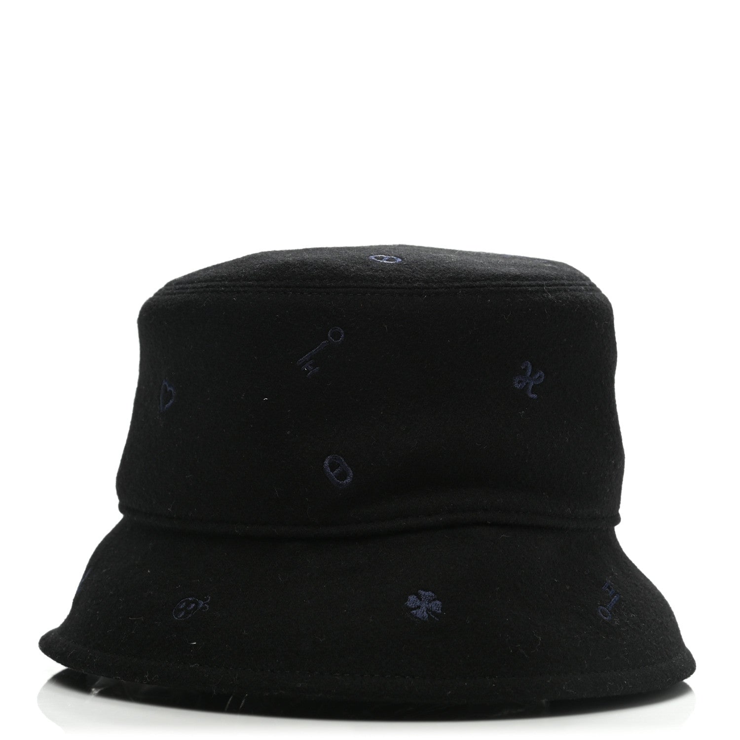 Hermes Cashmere Debbie Charms Bucket Hat 58 Black 1 of 8