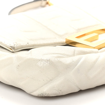 Fendi Nappa FF 1974 Embossed Mini Baguette White 9 of 12