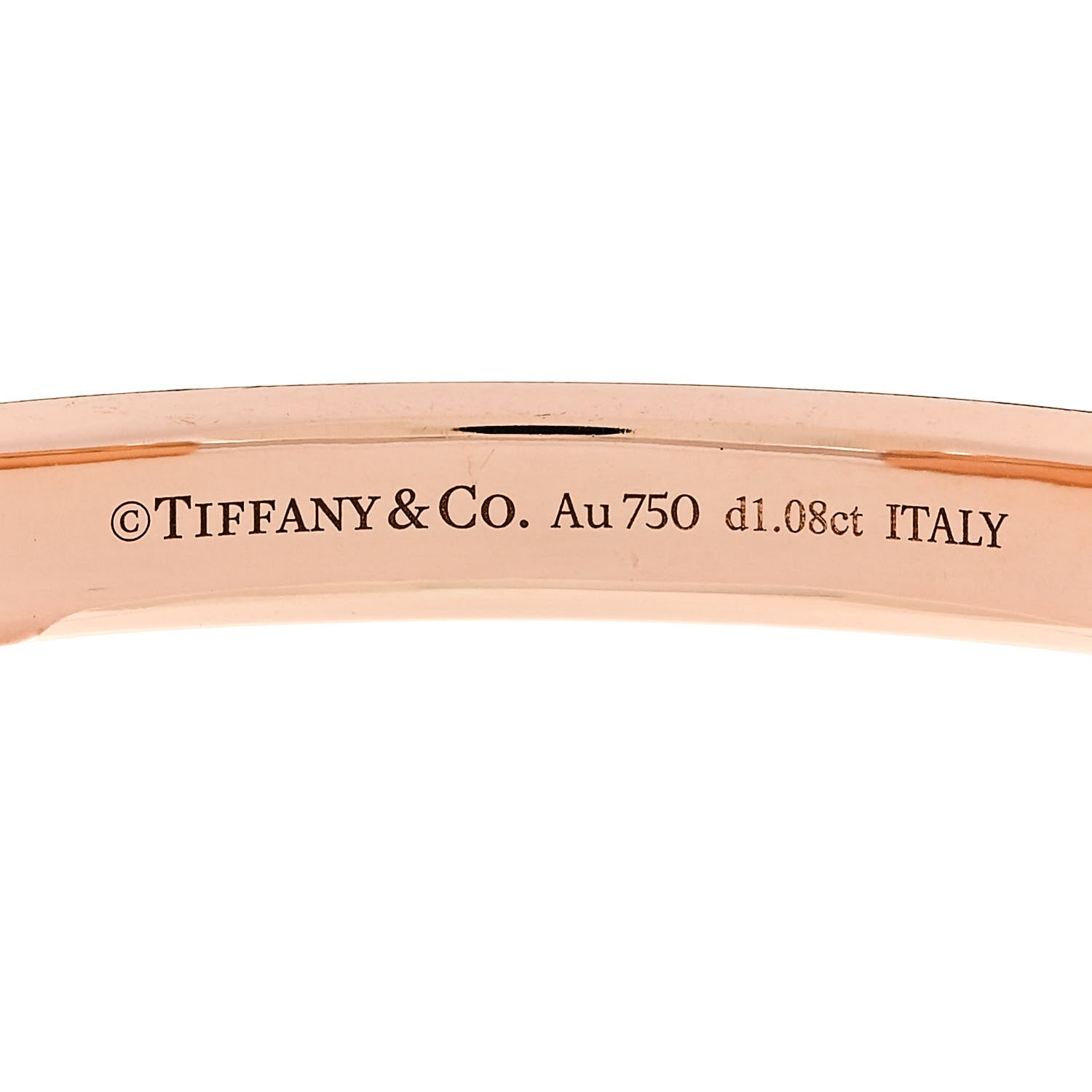 Tiffany 18K Rose White Gold Diamond Tiffany Lock Half Pave Bangle Bracelet 3 of 3