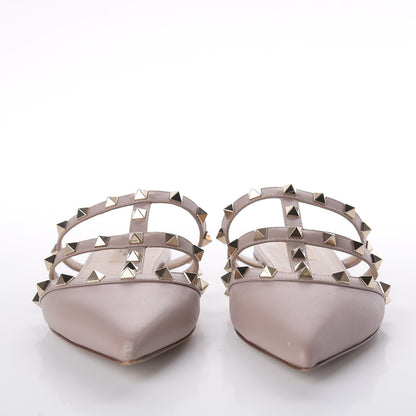 Valentino Garavani Nappa Rockstud Flat Cage Mules 36.5 Poudre 3 of 11