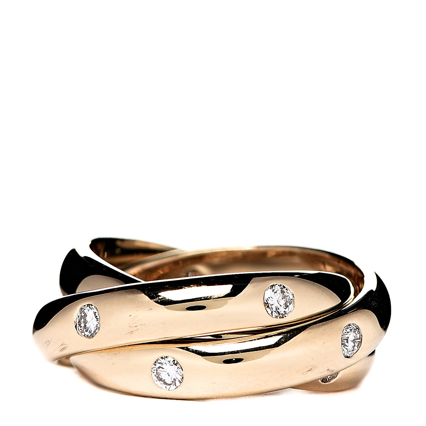 18K Yellow Gold Diamond Constellation Trinity Ring 50 5.25