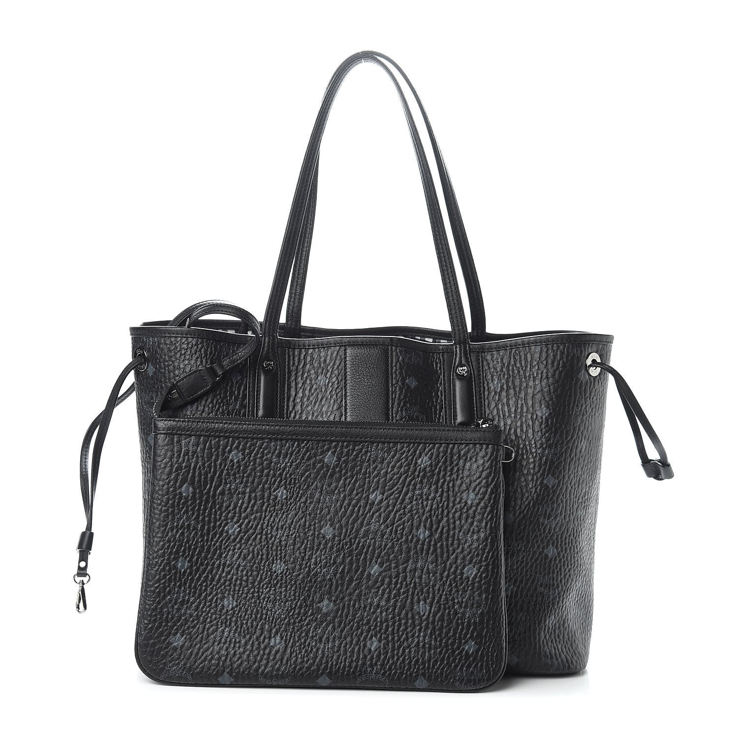 MCM Visetos Medium Liz Reversible Shopper Tote Black 1 of 14