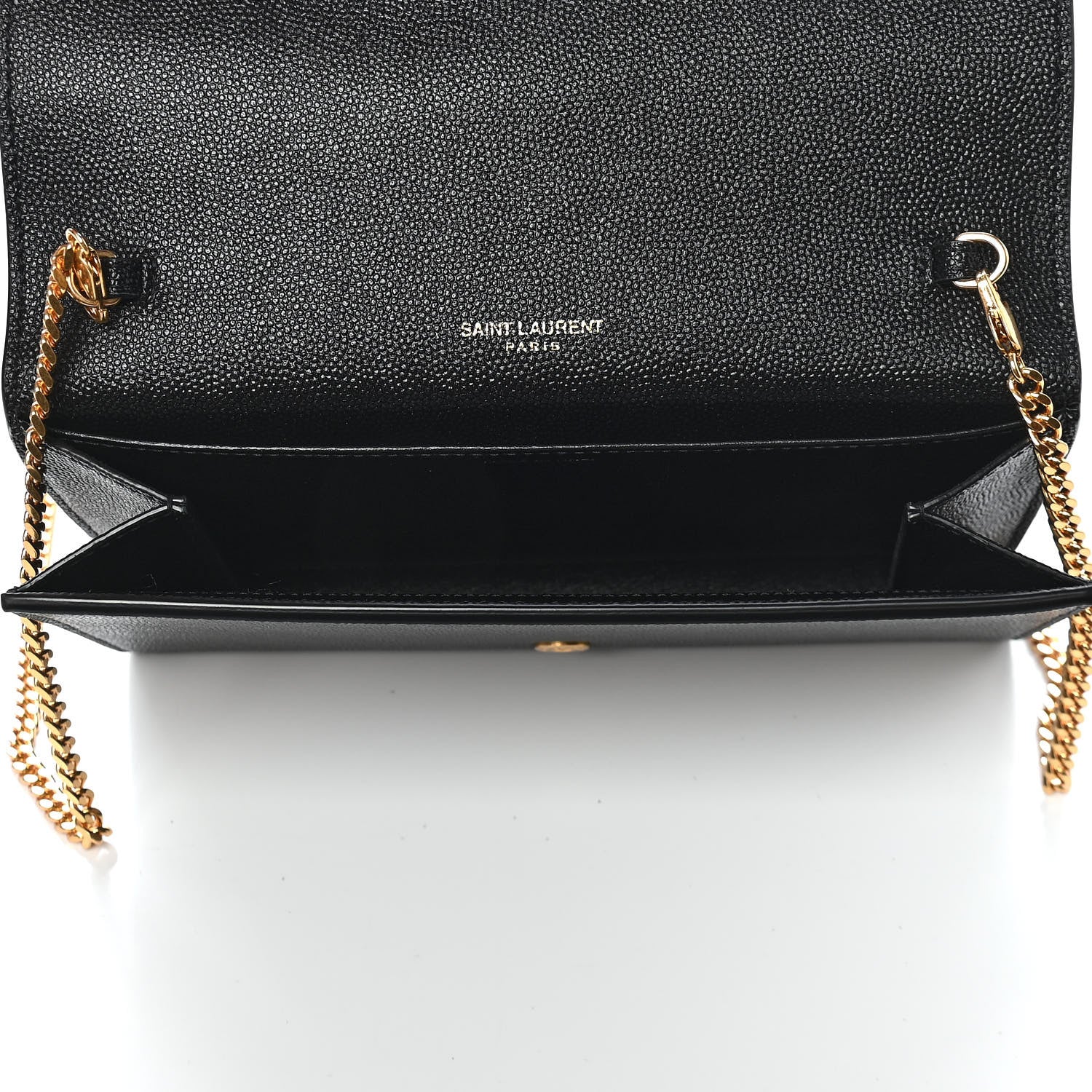 Saint Laurent Grain De Poudre Uptown Chain Wallet Black 5 of 8