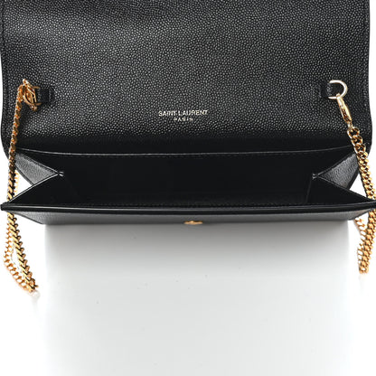 Saint Laurent Grain De Poudre Uptown Chain Wallet Black 5 of 8