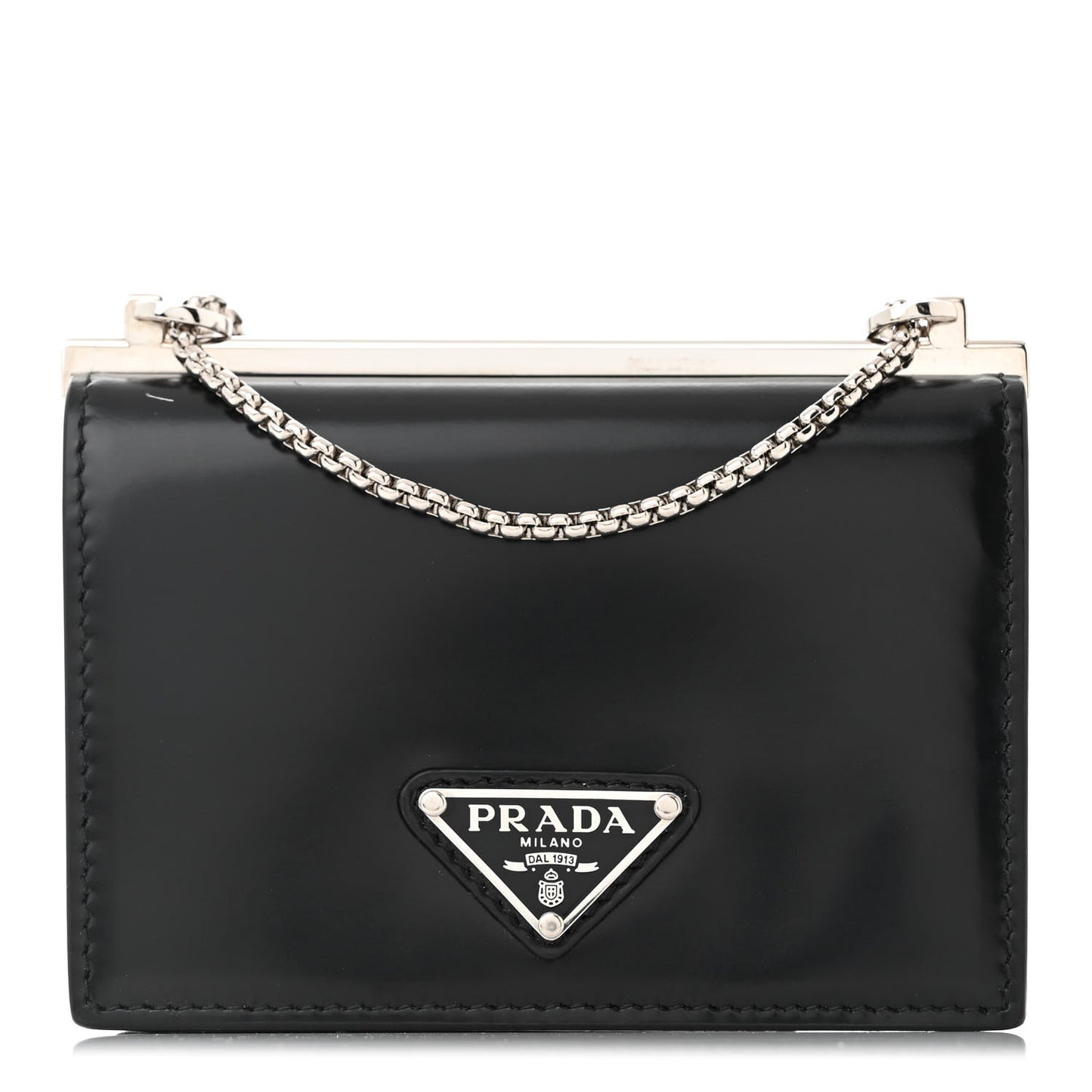Spazzolato Chain Card Holder Wallet Black