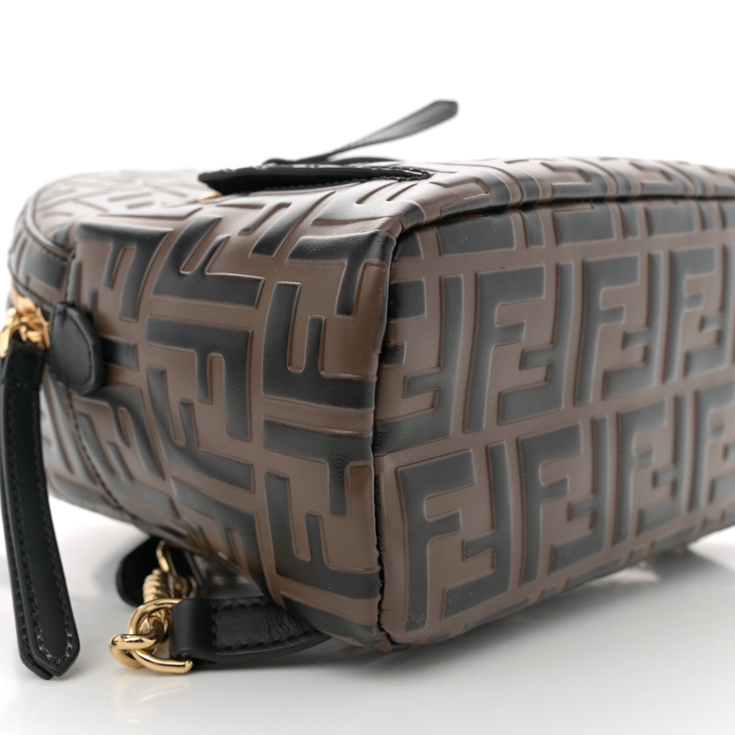 Fendi Vitello Bi-Color FF 1974 Embossed Mini Backpack Maya Black 9 of 10