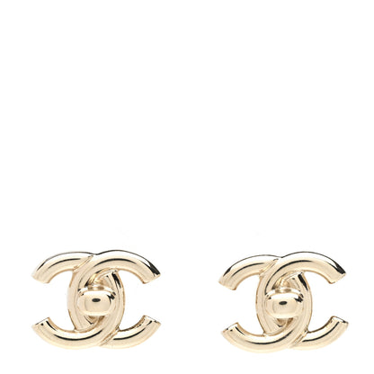 Chanel Metal CC Turnlock Earrings Gold 1 of 5