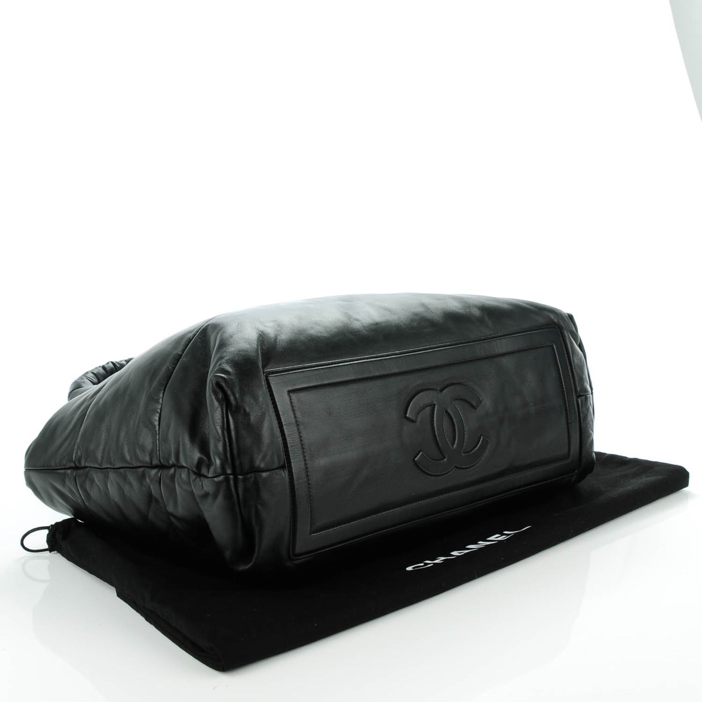 Lambskin Quilted Large Coco Cocoon Reversible Tote Black