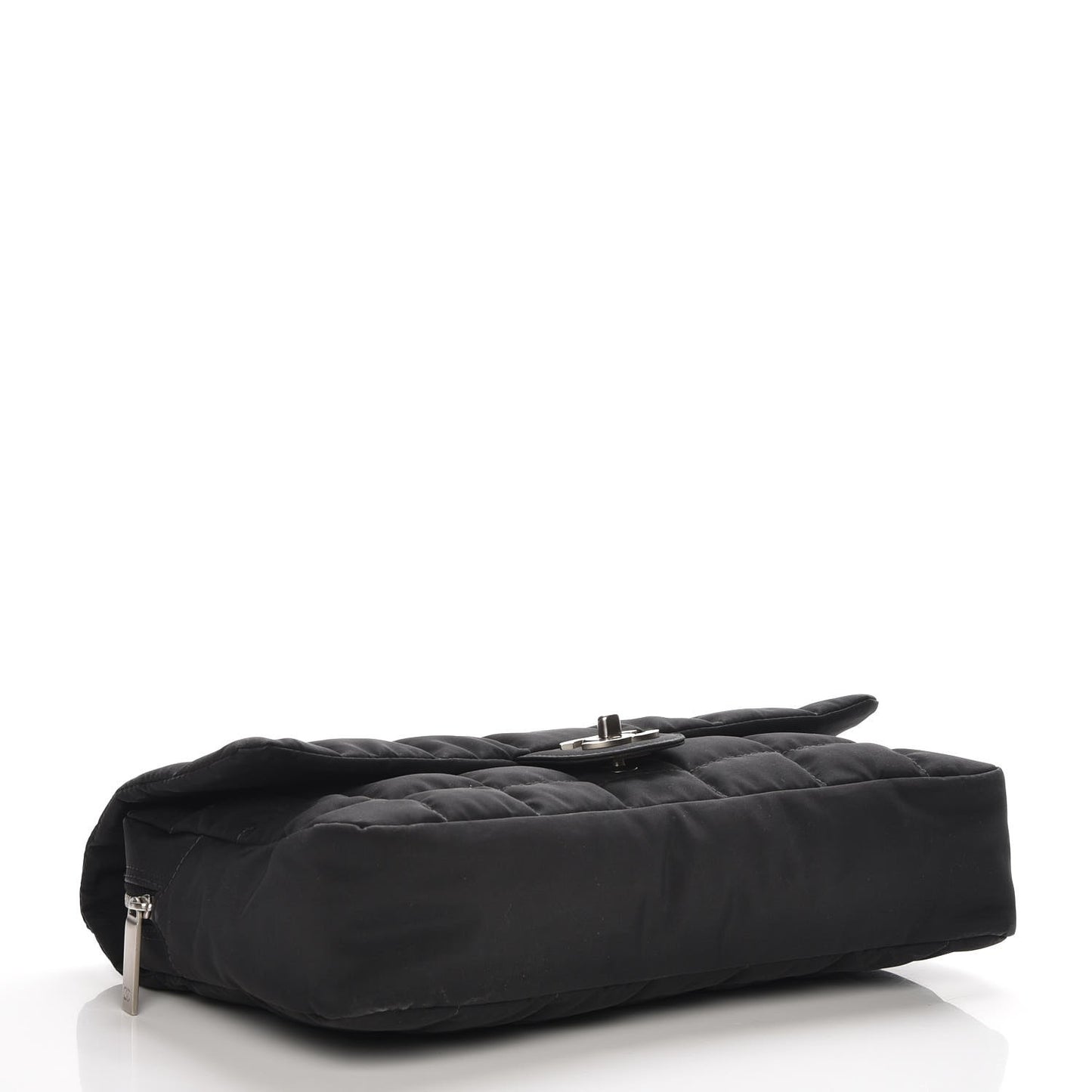 Nylon Square Quilted Flap Black