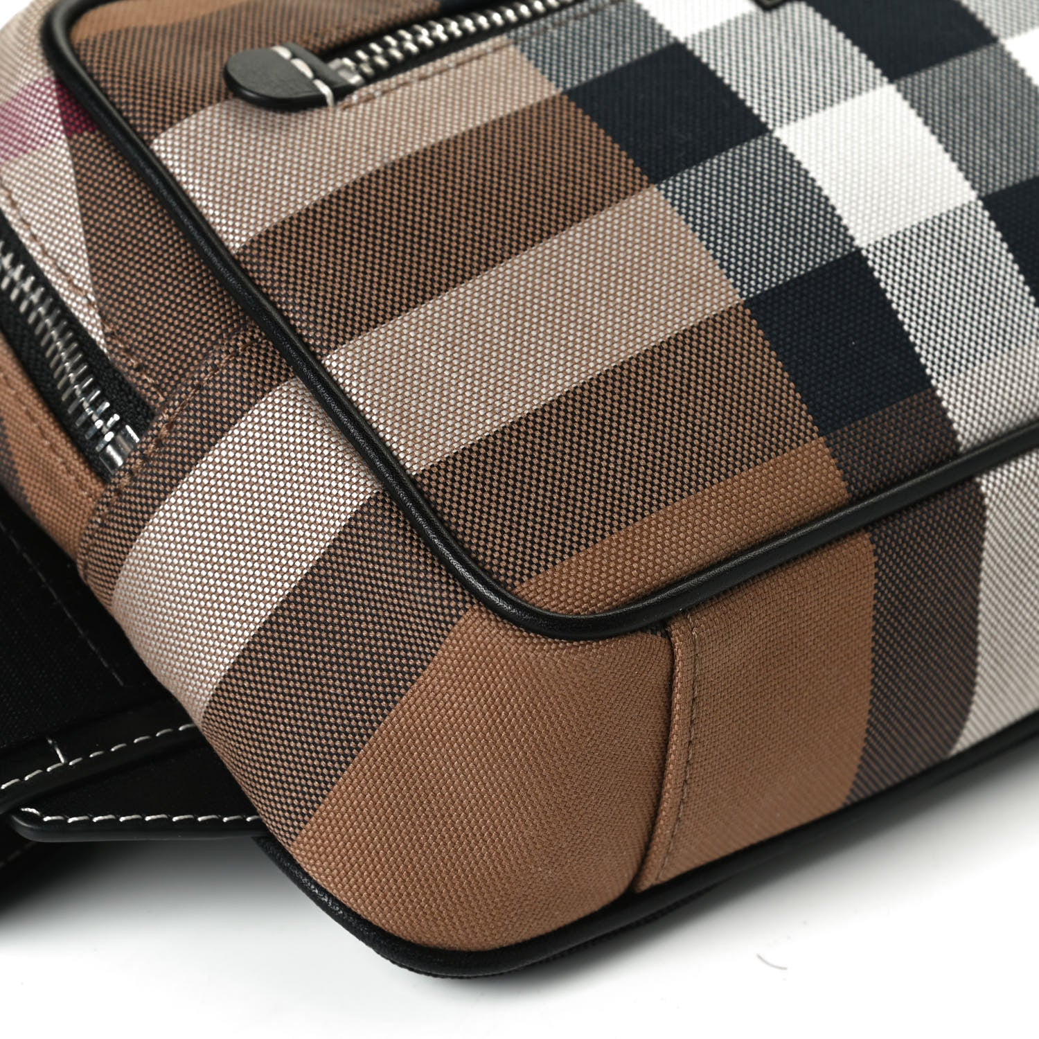 Burberry Cotton Calfskin Check Print Belt Bag Light Brown 10 of 11