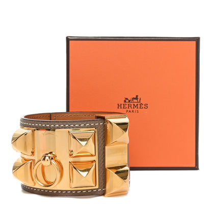 Hermes Epsom Collier de Chien CDC Bracelet T3 Etoupe 6 of 6