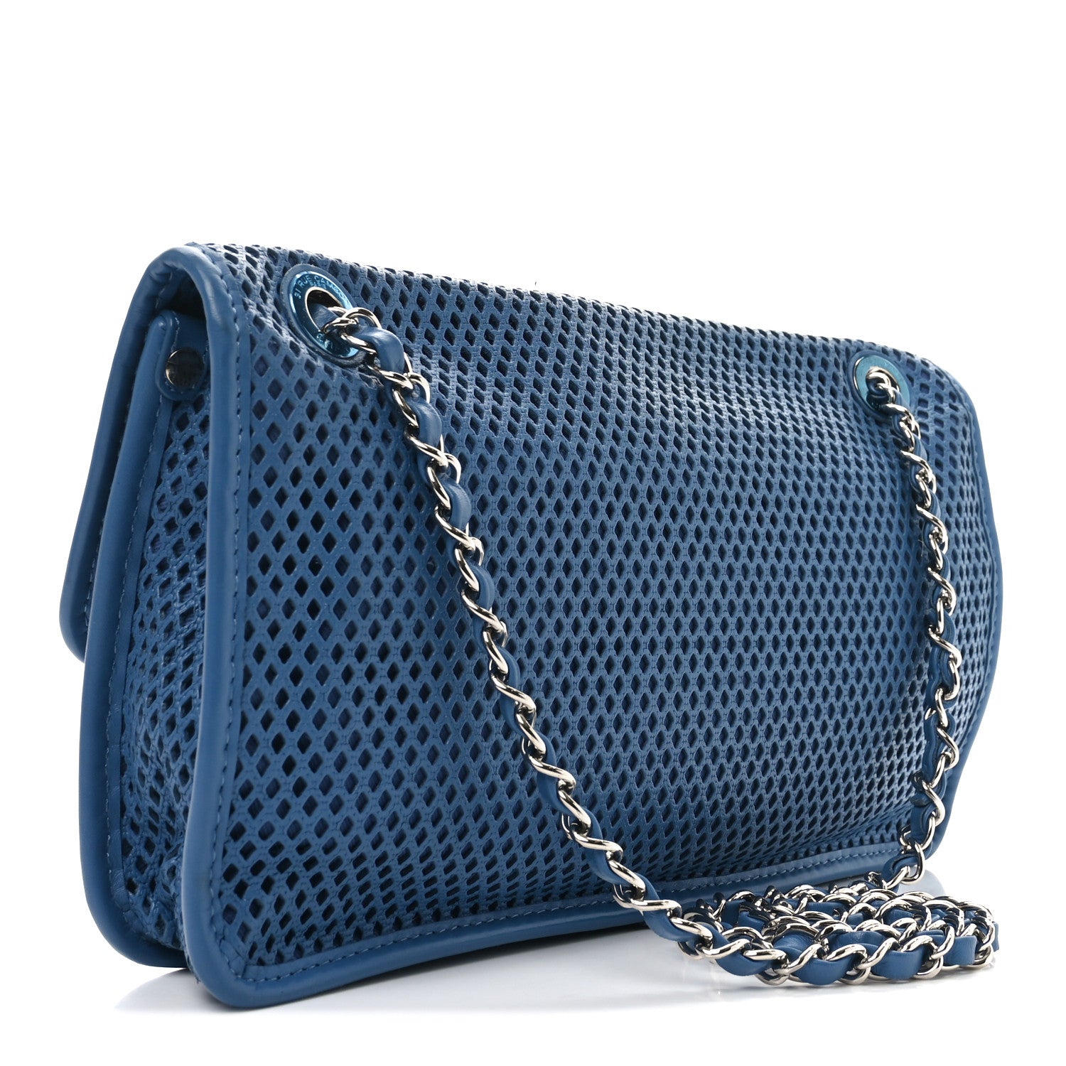 Chanel Perforated Calfskin Large Up In The Air Flap Blue 3 of 10