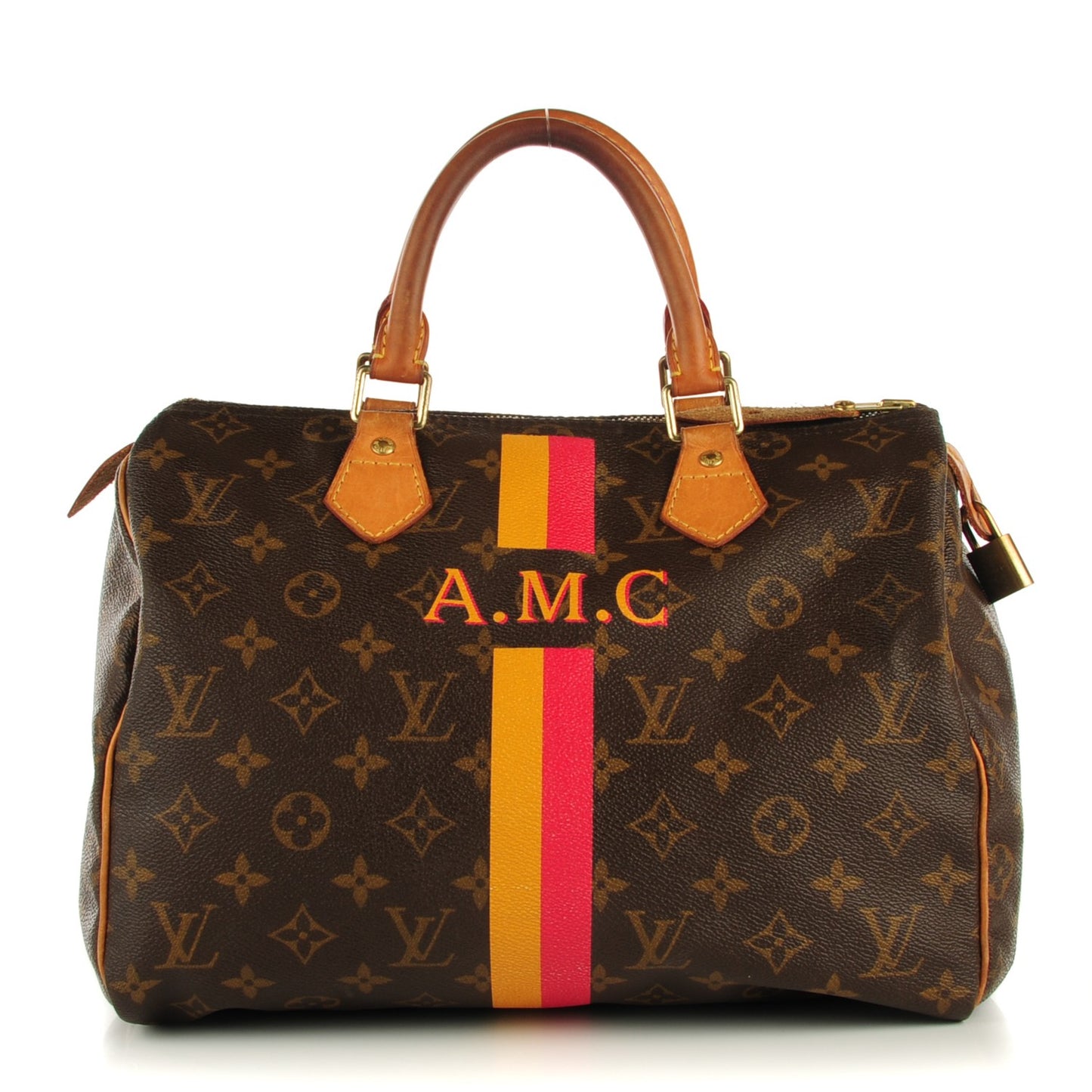 Monogram My LV Heritage Speedy 30 Fuchsia Yellow