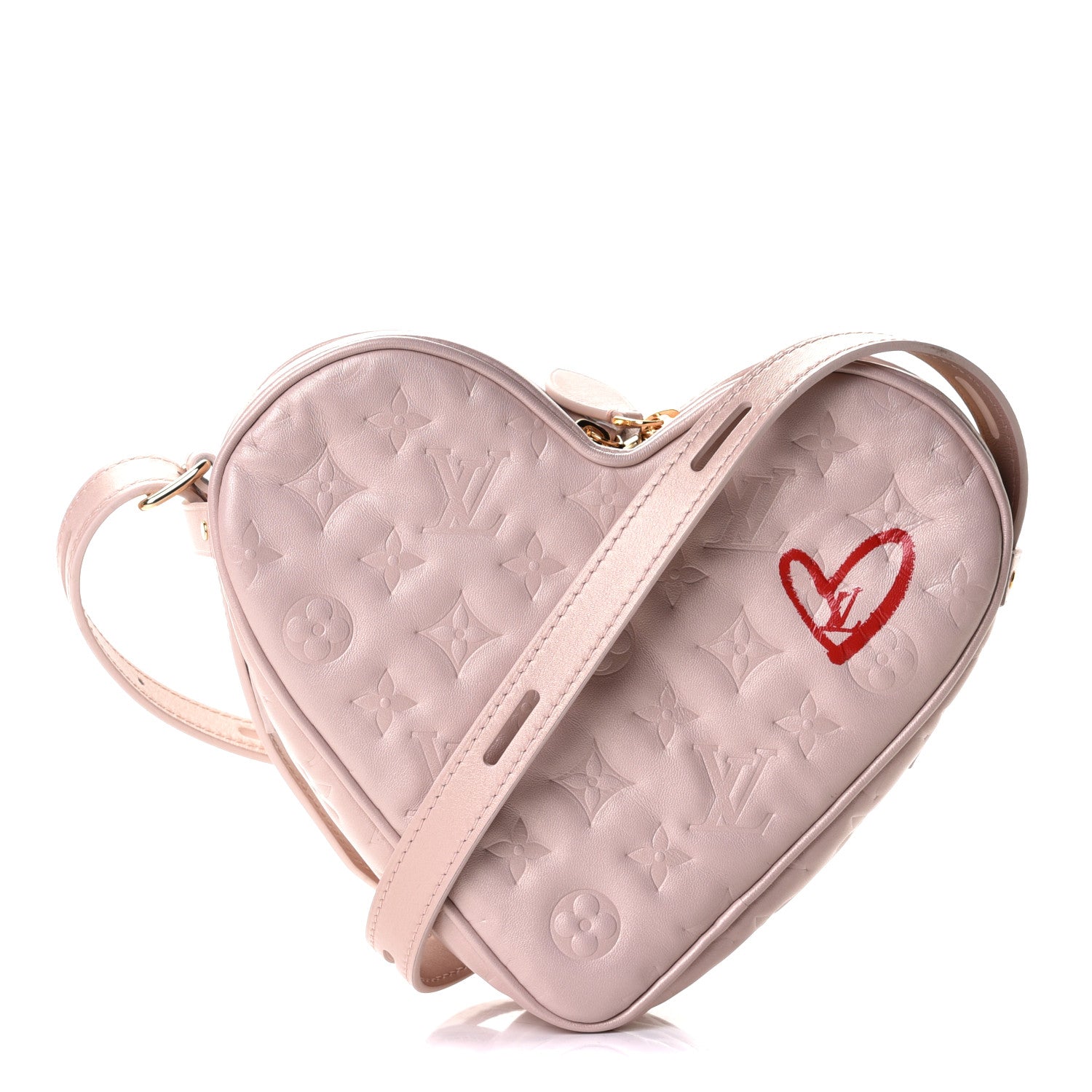 Louis Vuitton Lambskin Embossed Monogram Fall In Love Sac Coeur Light Pink 1 of 5