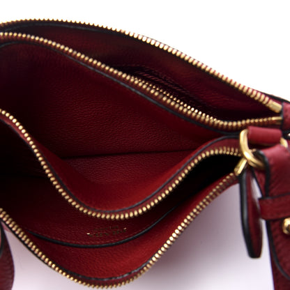 Prada Vitello Daino Double Zip Crossbody Bag Rosso 6 of 11