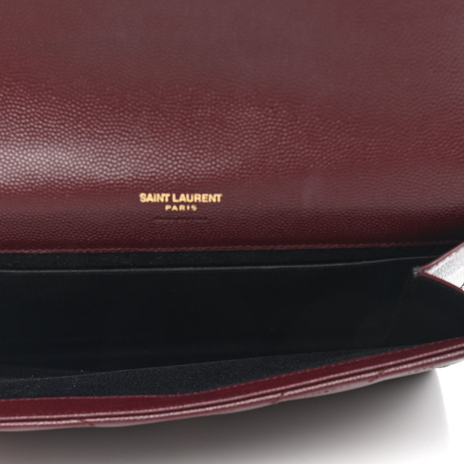 Saint Laurent Grain De Poudre Matelasse Chevron Monogram Envelope Clutch Rouge Legion 5 of 8