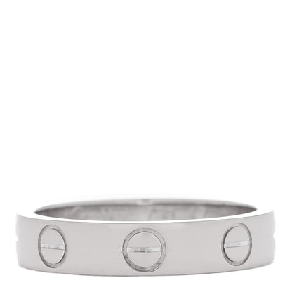 Cartier 18K White Gold 3.5mm LOVE Wedding Band Ring 47 4 1 of 4