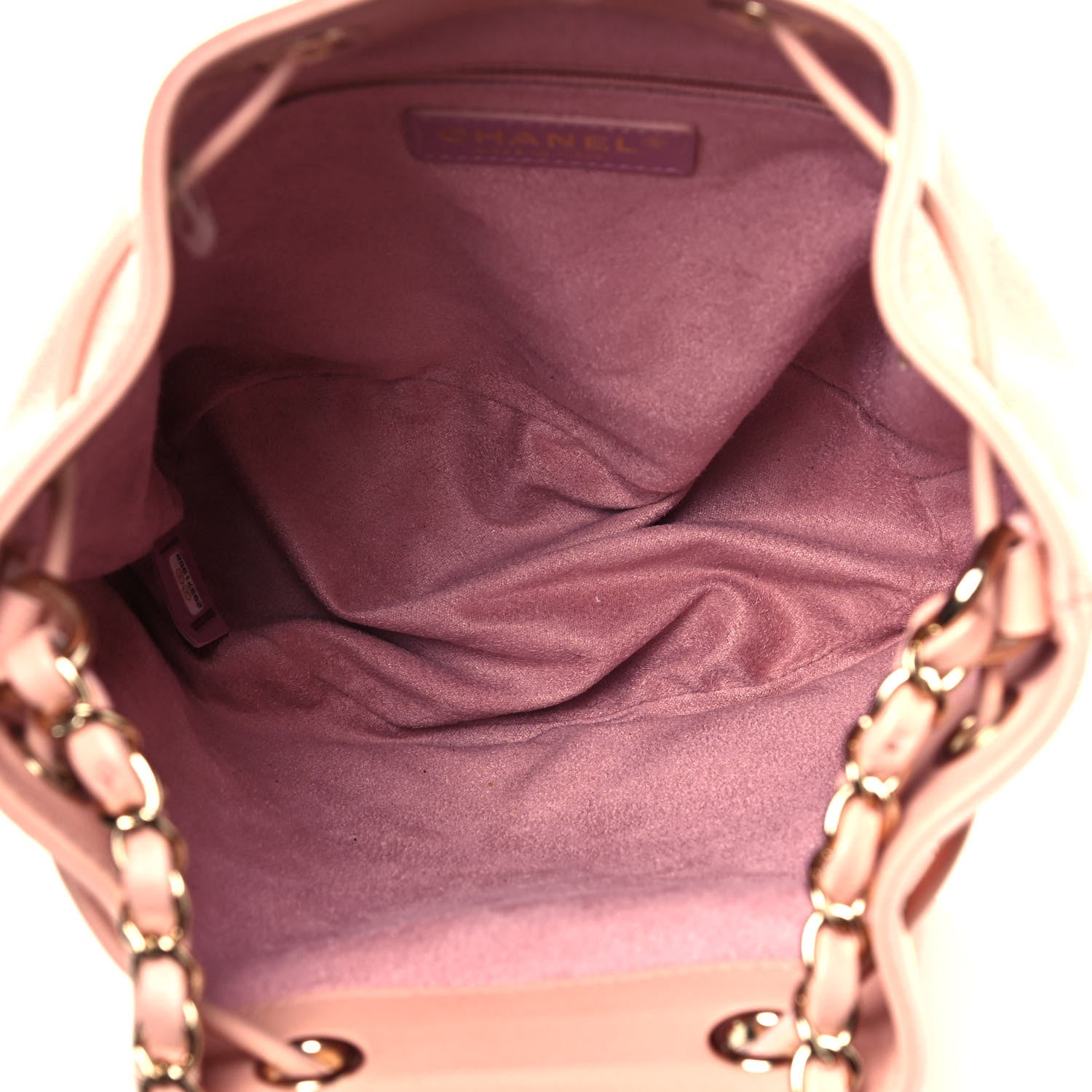 Chanel Caviar Deauville Drawstring Bucket Bag Light Pink 5 of 10