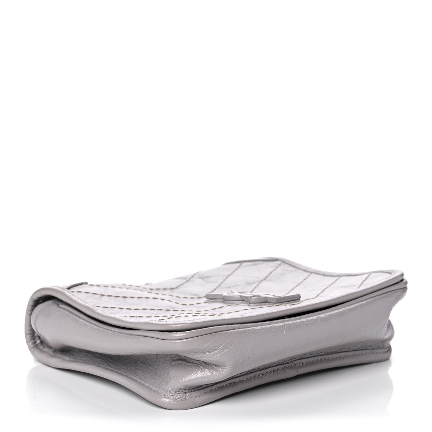 Crinkled Calfskin Matelasse Monogram Niki Chain Wallet Granite