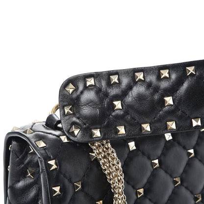 Valentino Garavani Lambskin Medium Rockstud Spike Shoulder Bag Black 9 of 9